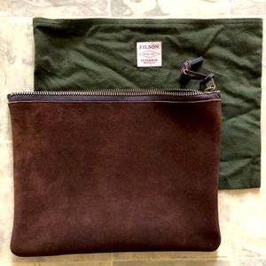 Filson rugged suede leather pouch large